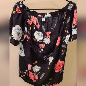 Old Navy 1X floral off shoulder top